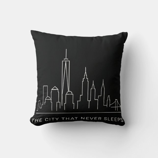 Coussin Lignes de minuit : NYC ne dort jamais (Recto)