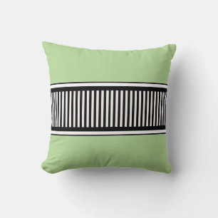 Coussin Lignes de points Polka vert et noir Sage Abstrait
