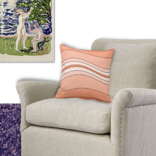 Coussin Lignes en couches dans les tons de l'oreiller à la