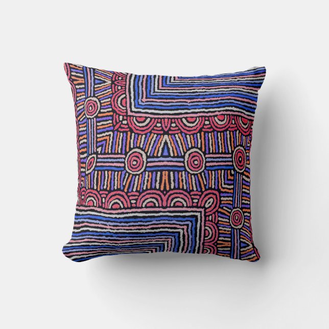 Coussin Lignes et cercles Abstraits (Recto)