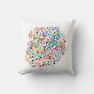 Coussin Lignes et points abstraits