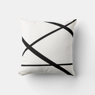 Coussin Lignes noires Art Abstrait 2 minimaliste moderne