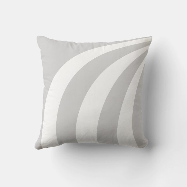 Coussin Lignes ondulées grises et blanches Lancer l'oreill (Verso)