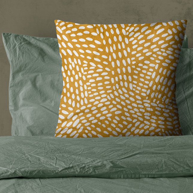 Coussin Lignes pointillées brûlé motif jaune (Créateur téléchargé)