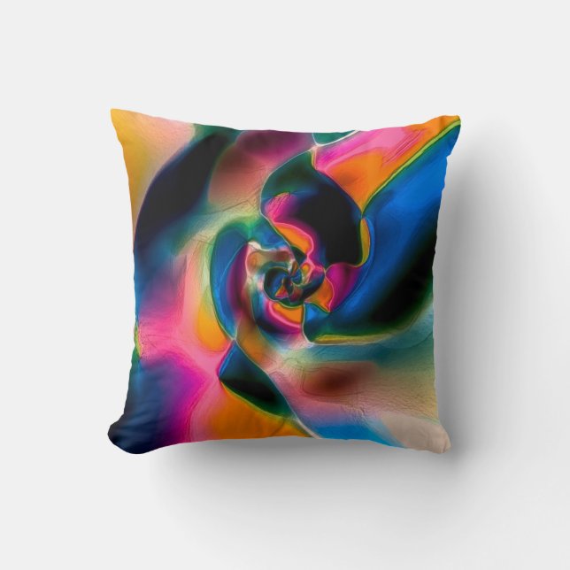Coussin Lignes torsadées abstraites de couleur en sculptur (Recto)
