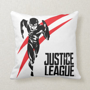 Coussin Ligue de Justice   Flash Running Noir Pop Art