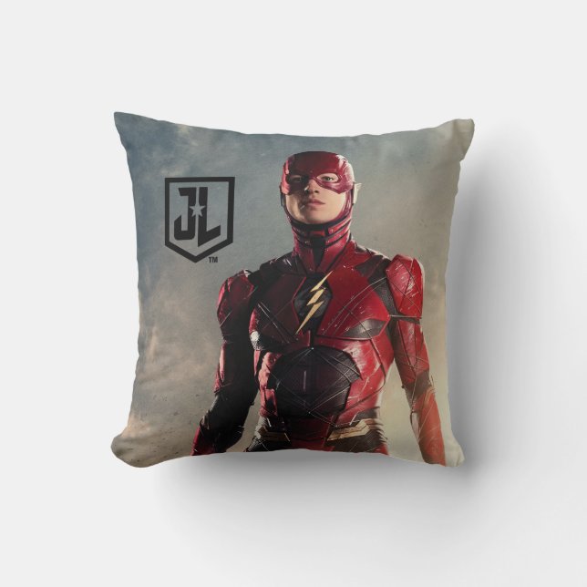 Coussin Ligue de Justice | Le Flash Sur Le Champ De Batail (Recto)