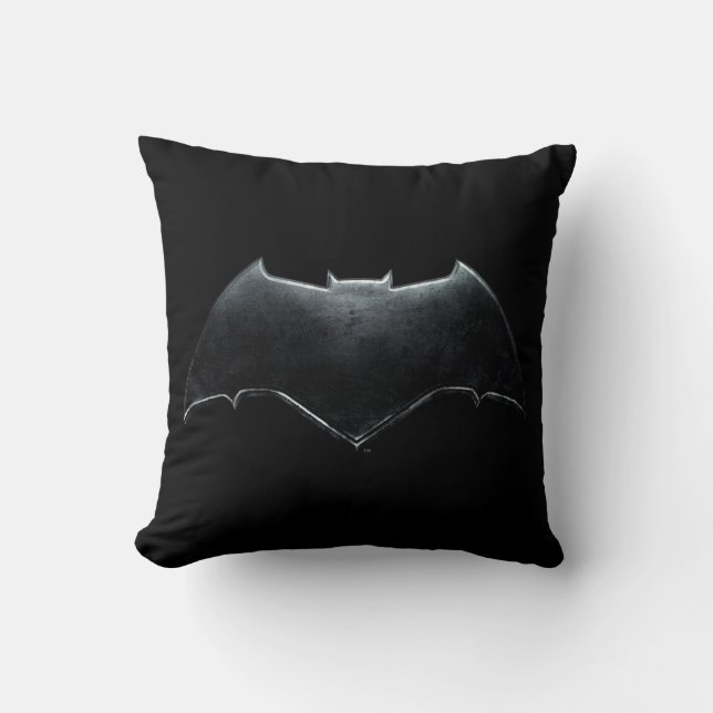Coussin Ligue de Justice | Symbole de batman métallique (Recto)