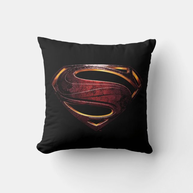 Coussin Ligue de Justice | Symbole de superman métallique (Recto)