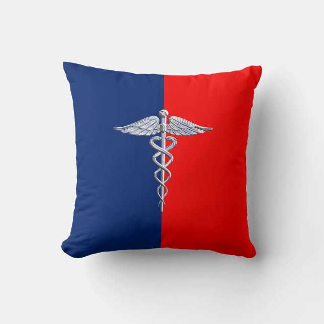 Coussin Ligue des symboles médicaux de Silver Caduceus (Recto)