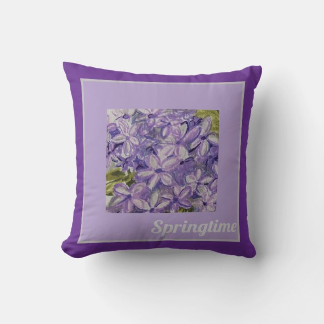 Coussin Lilac Throw Pillow (Recto)
