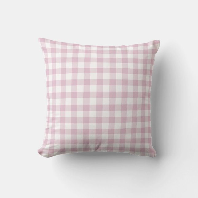 Coussin Lilac violet et blanc En vichy Motif (Recto)
