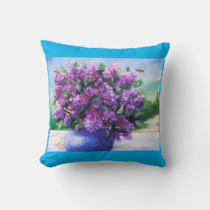 Coussin Lilacs et abeilles lancent l'oreiller