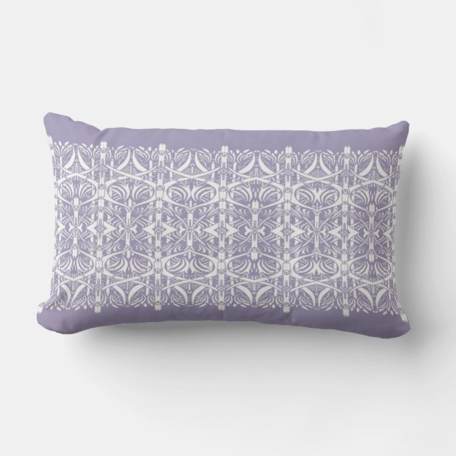 Coussin lilas et blanc de motif de Nouveau (Recto)