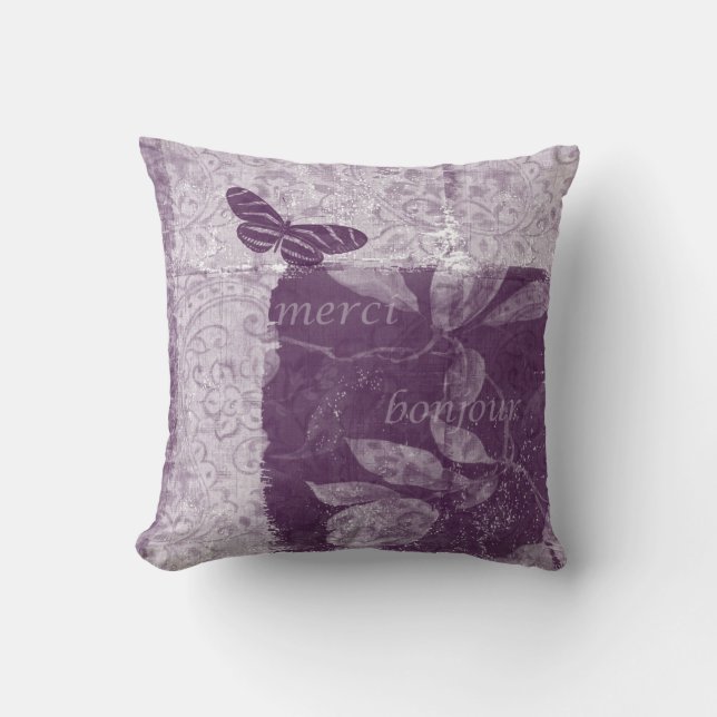 Coussin Lilas français inspiré (Recto)