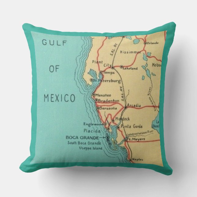 Coussin L'île de Boca Grande Useppa (Recto)