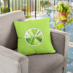 Coussin Lime Green Fractal Art