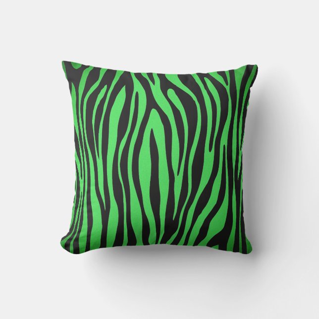 Coussin Lime Green Zebra (Recto)