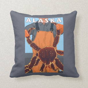 Coussin Limule et affiche de Vintage voyage de pêcheur