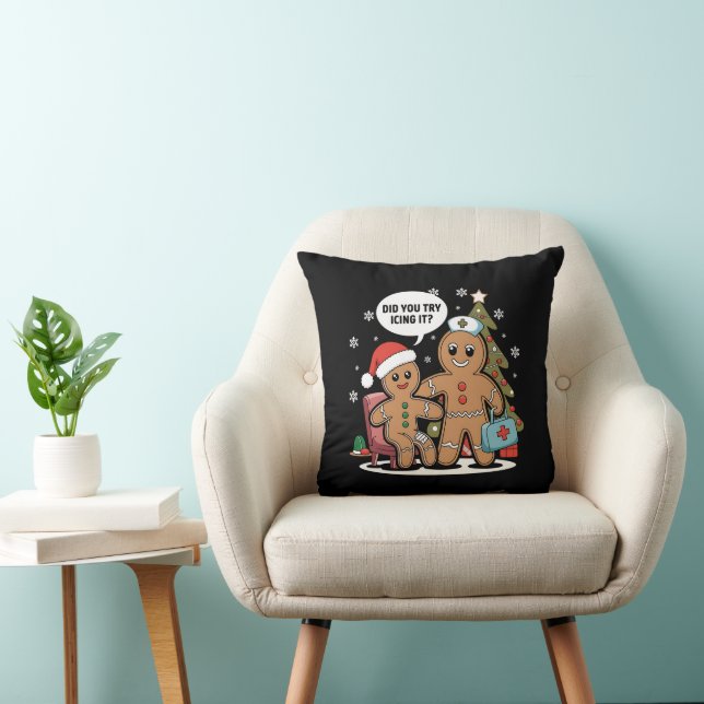 Coussin L'Infirmière De Noël Gingerbread Homme Avez-Vous E (Chaise)