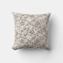 Linge Beige & Gris Élégant Dainty Motif Floral