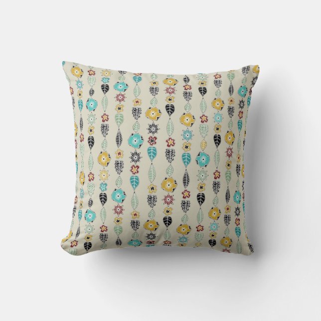 Coussin linge de maison rayé cloisonne (Recto)