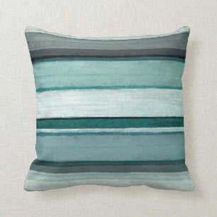 Coussin 'Link' Art Turquoise et gris Abstrait