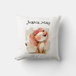Coussin Lion blanc mignon