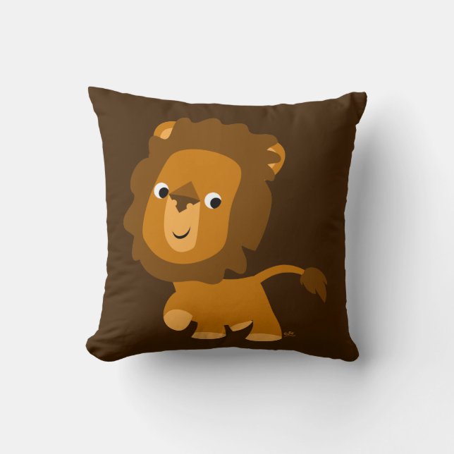 Coussin Lion de contenu de dessin mignon (Recto)