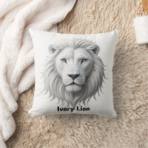 Coussin Lion d'ivoire