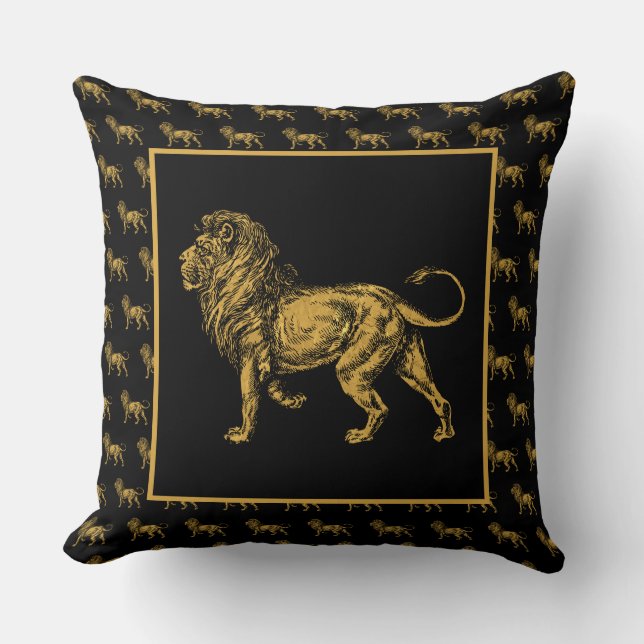 Coussin Lion d'or noir TP II Pillow (Recto)