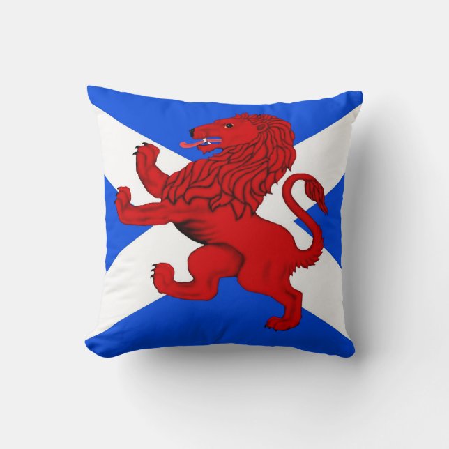 Coussin Lion effréné/drapeau de l'Ecosse (Recto)