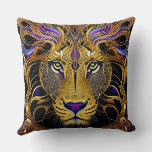 Coussin Lion Gold Filigree