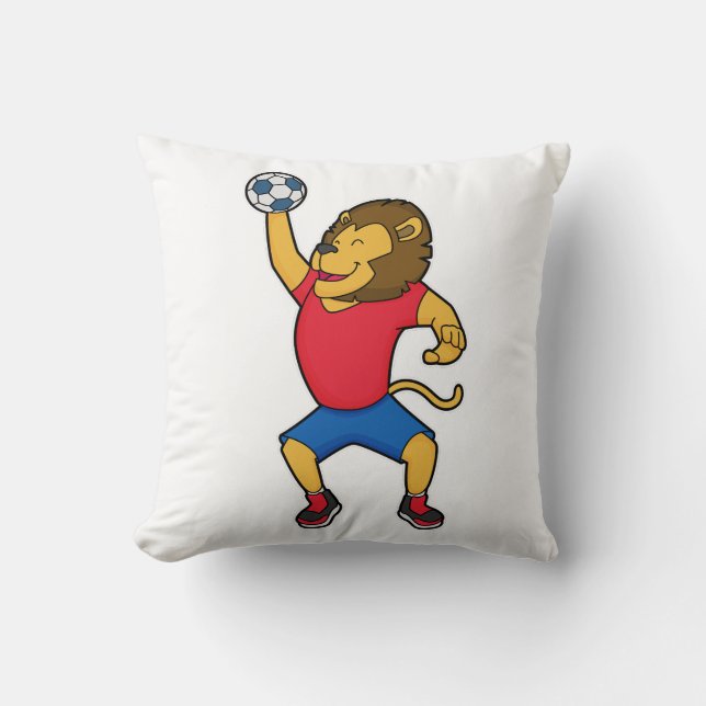 Coussin Lion Handball player Handball (Recto)
