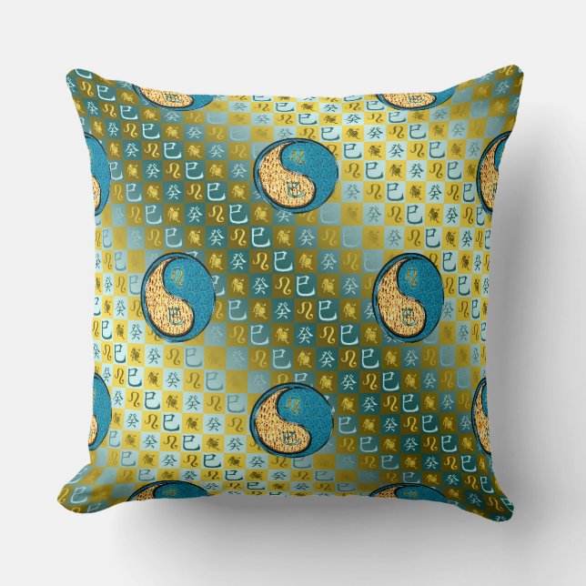 Coussin Lion & Serpent d'eau (Recto)