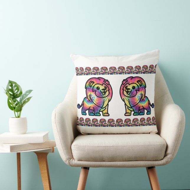 Coussin Lion Tie-Dye (Chaise)
