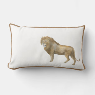 Coussin Lion watercolor brown boho frame