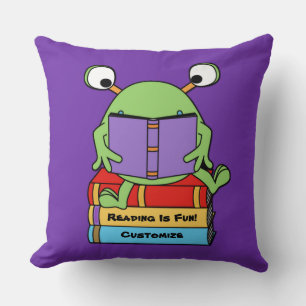 Coussin Lire Est Fun Joli Livre Aimer Alien