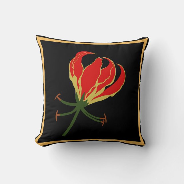 Coussin Lis Gloriosa de flamme (Recto)