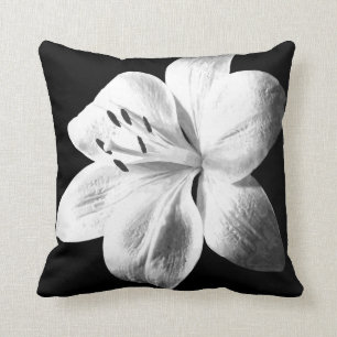 Coussin Lis noir et blanc