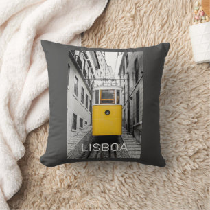Coussin Lisbonne Portugal Retro Tramway Souvenir Vintage