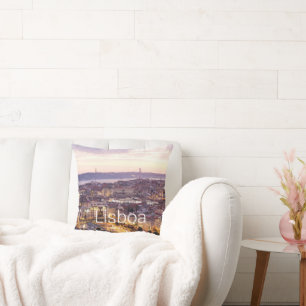 Coussin Lisbonne Portugal Sunset Skyline Cityscape Souveni