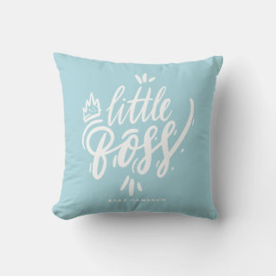 Coussin Little Boss Moderne Calligraphie Aqua Blue