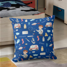 Little Boy Doctor Motif Médicale avec nom, bleu
