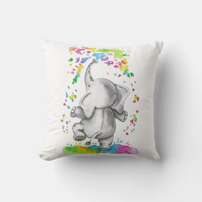 Coussin Little Elephant Splash of Color (Recto)