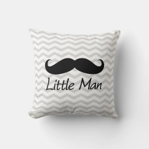 Coussin Little Man Mustache Chevron mignons Garçons