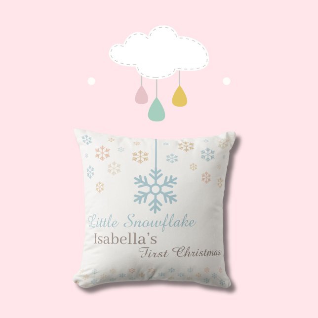Coussin Little Snowflake Baby’s First Christmas  (Créateur téléchargé)