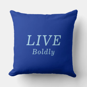 Coussin "LIVE Bolely" Cobalt & Blue Encouragement