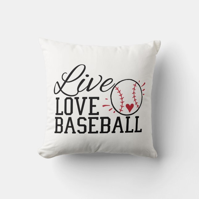 Coussin Live Love Baseball (Recto)