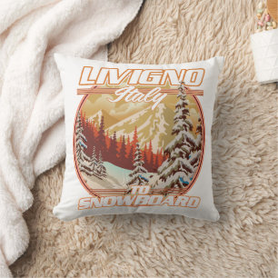 Coussin Livigno italie logo de snowboard